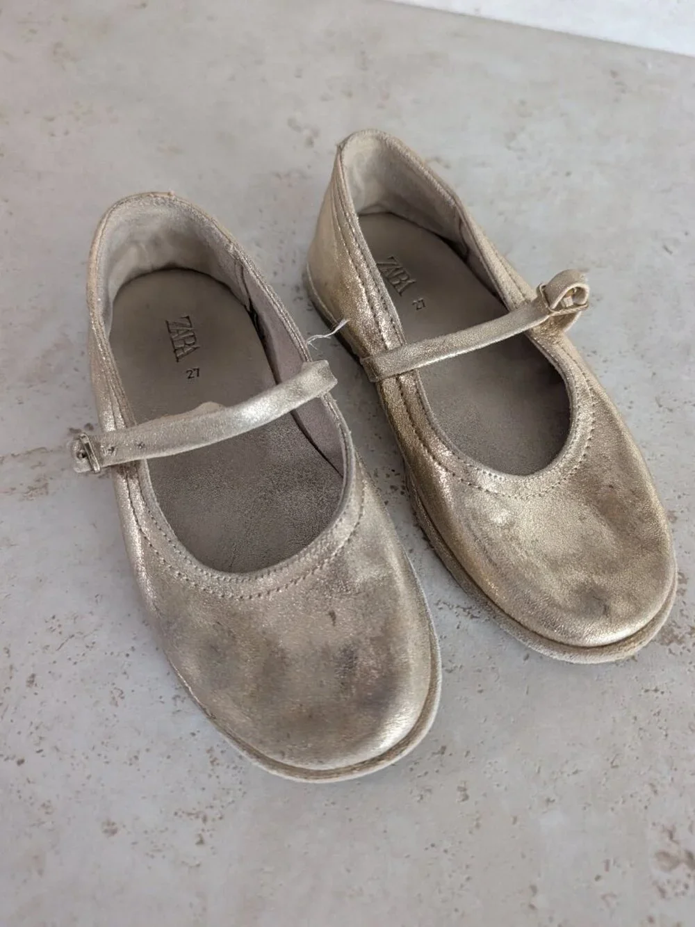 Zara Metallic Mary Jane's - Girl's Size 27